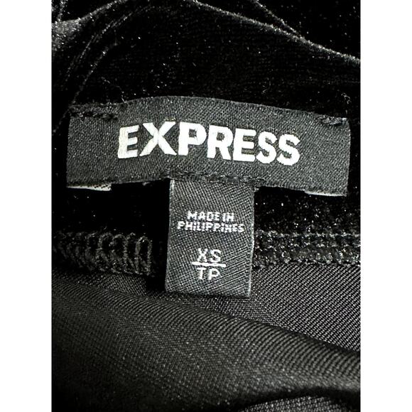 Express Tank Top Velvet Material Mock Neck Sleeveless Design Black Women's XS - Picture 7 of 8